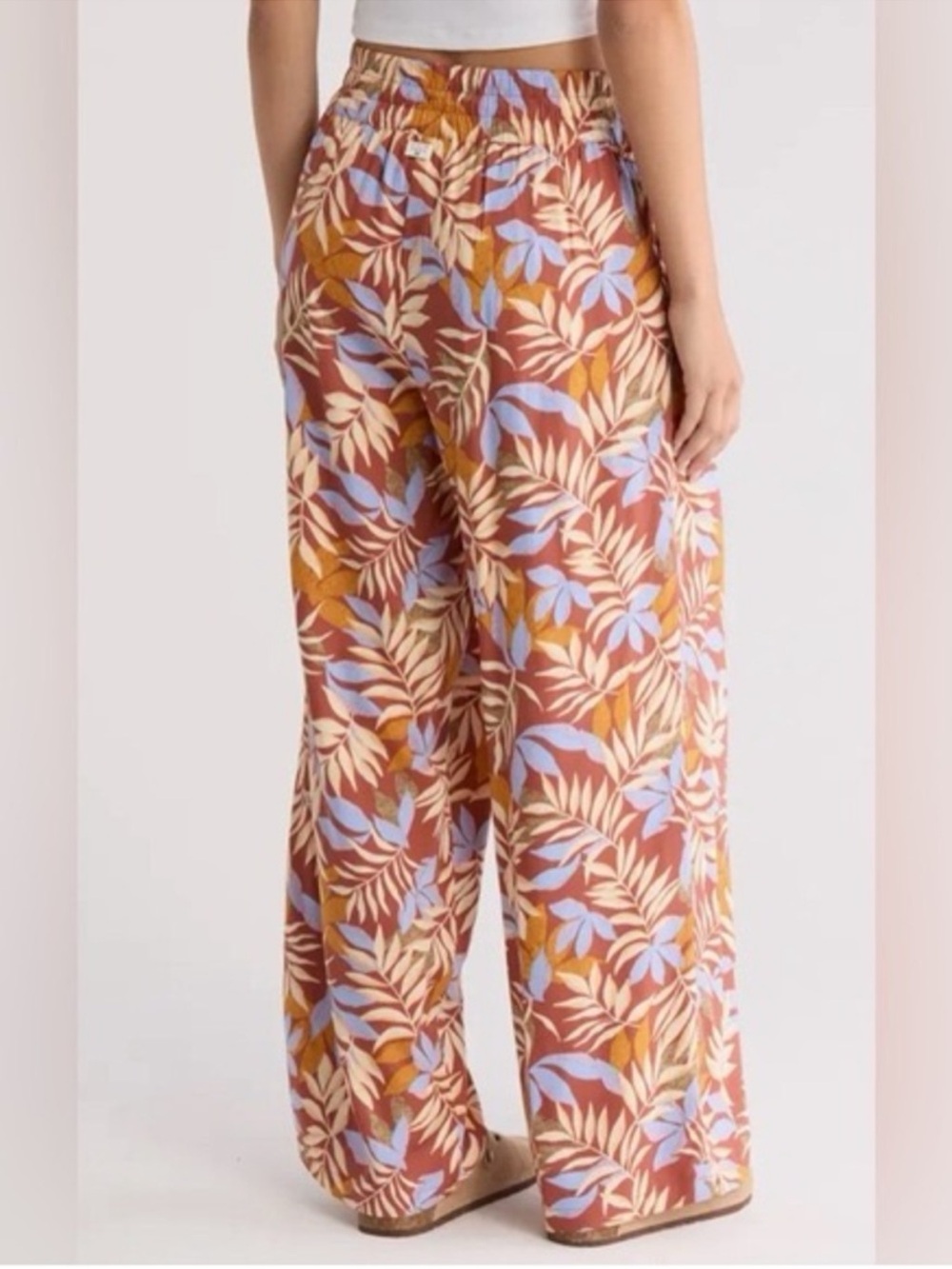 Billabong Flowy Wide Leg Colorful Pants with Pocket Size M Made in India Floral - Picture 3 of 6